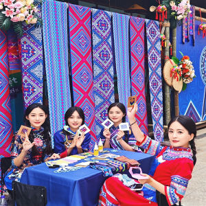 Vải Treo Màn Trời Phong Cách Dân Tộc Trang Trí Trong Nhà Trần Nhà Phong Cách Trung Hoa Mới Vải Treo Tường Hình in Họa Tiết Trang Trí