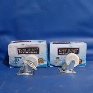 RODA KURSI GEPENG NYLON PUTIH 3INCH WELDOM CASTER 2 INCH 3 INCH NILON