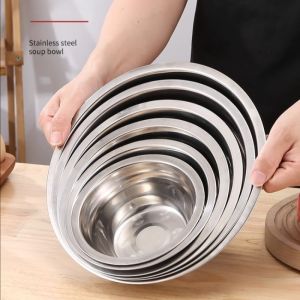 YESPERY Salad Mixing Bowl Stainless Steel Soup Basin Bowls for Kitchen Tableware 14/16/18/20cm
