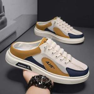 2025 Canvas Half Shoes for Men Low Cut Slip On Shoes Loafers For Men Casual Shoes Fashion Half Slippers For Men 39-45
