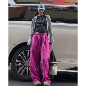 Loose Womens Sport Pants Ice Silk Quick Dry Wide Leg Thin Model High Waist Slimming Casual Trousers Summer Central Bohemian