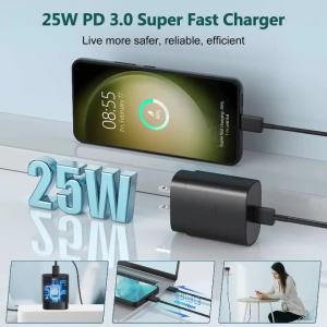 NNBILI 25W USB Sạc QC3.0 Sạc Nhanh Di Động Treo Tường PD Sạc Nhanh Cho Samsung S24 S23 S22 S21 Điện Thoại Di Động