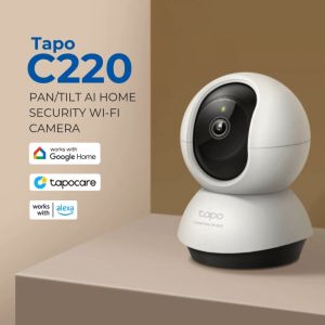 TP-Link Tapo C220 2K 4MP QHD Pan/Tilt AI Home Wi-Fi Camera - 360° View 30ft Night Vision Alerts