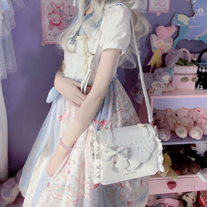 Cherry Sauce Original Elegant Butterfly Knot Lolita Womens Bag Commuter Single Shoulder Handbag Hard Shell Spring Youth Daily Use
