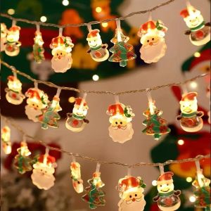1pc Whimsical 59.06in10LED Santa Claus String Lights Battery-PoweredIndoor/Outdoor Decorative Lighting for ChristmasHomeParty