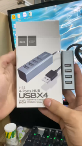 HUB 4 cổng USB Hoco HB1 tương thích cao chất liệu vỏ hợp kim nhôm cao cấp