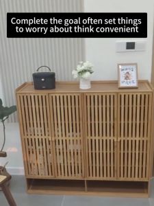 Bamboo Shoe Cabinet 6/7/8 Layers Storage Rack Shoe Rack Organizer Dustproof Wooden Shoe Rack Saving Space Deepen