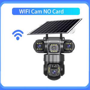 4G AOV Solar Camera 3 Screens WiFi Solar Camera Outdoor Wireless Auto Tracking 4G Sim Solar CCTV V380 Pro