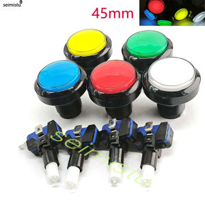 1pcs 45mm Push Button Arcade Button Led Micro Switch 12V Power Button Switch Set Green/Yellow/Red/White/Blue