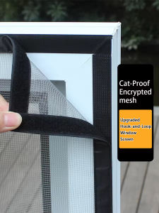 Invisible Self-Adhesive Mosquito Net for Windows - Washable Reusable Durable Insect-Proof Velcro-Enhanced and Easy to Install