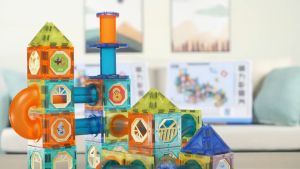 ตัวต่อแม่เหล็ก Magnetic Blocks ยกเลิกแม่เหล็กรางลูกแก้ว 56 ชิ้น / 111 ชิ้น / 131 ชิ้น