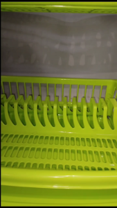 2 Layer Sweet Home Plastic Dish Drainer Rack/Dish Drying Rack with Utensil Holder and Tray Drain Board/Dish Rack