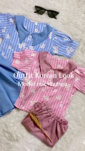 Setelan Rok anak motif vintage untuk anak perempuan bahan poli katun usia 1 sampai 8 Tahun