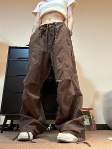 NECOYEP2025 Loose Drapey Military Green Workwear Pants High Waist Long Trousers for Men And Women Casual Comfortable Fit