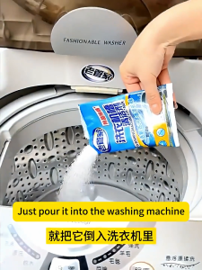 HOMEKING | Washing Machine Cleaner 125g Antibacterial Washing Machine Cleaner Powder Deep Cleaning Machine Cleaner Washing Machine Tank Cleaner