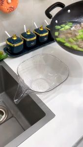 Rổ nhựa rửa rau củ thế hệ mới có phễu thoát nước tiện lợi Gáo nhựa trong suốt ráo nước chất liệu nhựa PET cao cấp