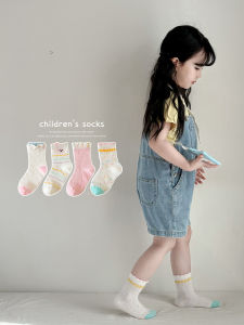 Girls Mid-calf Socks Breathable Thin Cotton Mesh Socks Korean Style Spring Summer Cute Lace Design Childrens Footwear