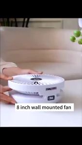 XM 8“ big fan 10000mAh chargable Fan Compact wall mini fan 3 levels foldable wall mount USB table fan Adjustable Mini Fan Kipas Small Cooling Handy Desk Office Table Battery USB Rechargeable Portable Picnic Fan Camping