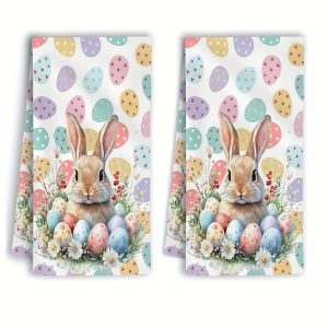 2-Pack Rabbit Egg-Shaped Kitchen Towels Dish Towels Hand Towels Kitchen Decorative Towels Neighbor Gifts Sweet Housewarming Gifts for Friends Mom Gifts Friend Birthday Gifts.