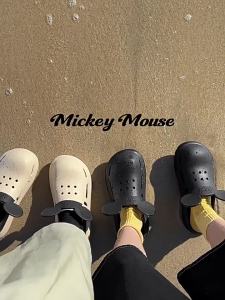 WY-XIXITIAO Cute Mickey Beach Sandals ins EVA Two-Way Slippers Fun Personality Summer Outdoor Comfort Vacation Women