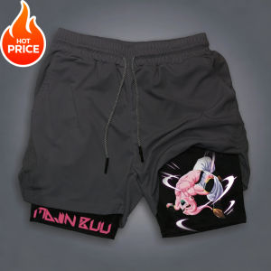 Bandai | Saiyan Dragon Ball Majin Buu Summer Men New 2026 Double-Layer Replica Two-Piece Loose-Fit Training Running Shorts Casual Pants