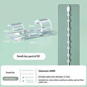 【G】20 PCS Transparent Self Adhesive Cable Clips Strong Adhesion Easy Installation For Home Office Cable Organization