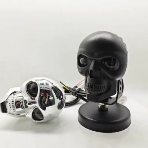 Motorcycle Skull Headlight Universal LED Waterproof Motorcycle Retro Skull Shape Lamp
