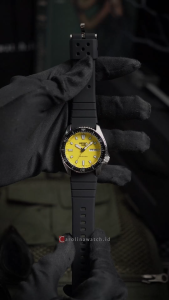 Jam Tangan Pria Seiko 5 Sports SRPL87K1 SKX series Yellow Dial Black Rubber Band
