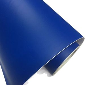 Cuộn Phim Vinyl Phủ Bóng Mờ Màu Xanh Đậm Cao Cấp 152cm Tự Dính Có Lớp Khí Thoát Không Bong Bóng Dùng Dán Trang Trí Xe Hơi Chất Liệu PVC