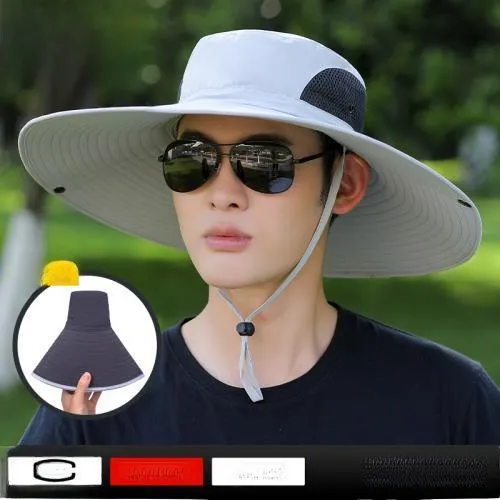 Men%20Dry%20Farm%20Work%20Protection%20Childrens%20Summer%20Outdoor%20Face%20Cover%20Ultraviolet-Proof%20Sun%20Straw%20Bucket%20Hat%20-%20Image%205
