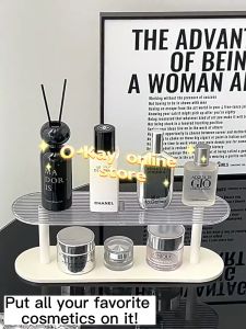 O-KAY Table Acrylic Storage Rack Perfume Desktop Water Cup Cosmetics Display Cabinet Double-Layer Mothers Day Gift