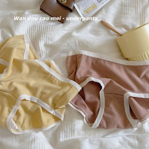 Pure Color Skin-friendly Comfortable Mid-waist Simple Design Pea Strawberry Autumn Winter New Style Self-heating Velvet Womens Underwear
