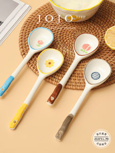 Thìa Gốm Hoạt Hình Dễ Thương Có Cán Dài Bằng Gốm Sứ Cho Trẻ Em Thìa Ăn Tráng Miệng Thiết Kế Hình Hoạt Hình Thủ Công