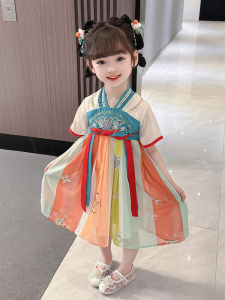 ชุดเด็กผู้หญิงสไตล์โบราณสไตล์จีนฤดูร้อน ชุดเด็กผู้หญิงสไตล์เจ้าหญิง ชุดเด็กผู้หญิงสไตล์จีน ชุดการแสดง