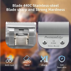 ss# Detachable Pet Replacement Steel Blade #64160Compatible with Most Andis/Oster A5Classic 76/Wahl KM Series Dog clipper