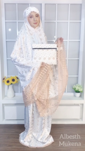 ALBESTH - Mukena Dewasa Sutra Paris Prada Renda Krisdayanti Mewah Jumbo Terbaru