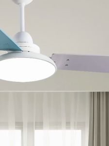 Modern LED Three Color Leaf Ceiling Fan Light: Creative Personality Lighting for Kids Room, Living Room, Bedroom & Kitchen