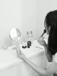 LED Makeup Mirror with Light Rechargeable Makeup Mirror  Dressing Table Mirror Adjustable Face Mirro