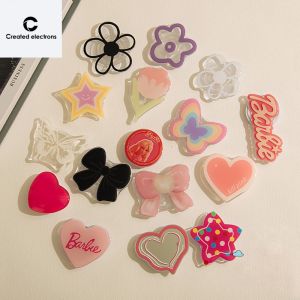 Barbie Pink Love Popsocket Braket Ponsel / Phone Stand / Griptok Korea Motif Kartun Lucu Braket Kantung Udara Transparan Ponsel