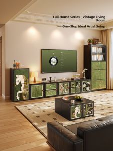 MR ART | Vintage Style Steel TV Cabinet Storage Furniture