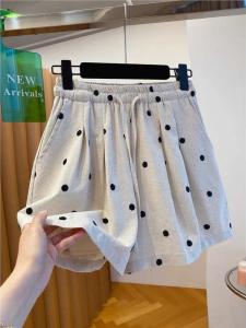 Quần Short Vải Lanh Cotton Kẻ Sọc Mùa Hè Mỏng Cỡ Lớn Quần Dài Ống Rộng Thường Ngày Cho Nữ Quần Vải Lanh Rộng Rãi