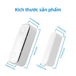 Cảm Biến Cửa Sổ Thông Minh Tuya WiFi Báo Động An Ninh Gia Đình Máy Dò Đóng Mở Tương Thích Với Alexa Google Home