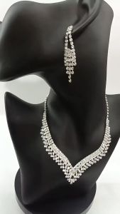 Yadornos Set Anting Kalung Berlian Berkilau Wanita Anting Kalung Pengantin Pesona Indah untuk Hadiah Ulang Tahun Hari Ibu