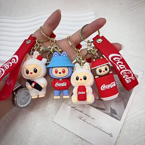 1PCS New Kawaii Cartoon Plush Couple Keychain