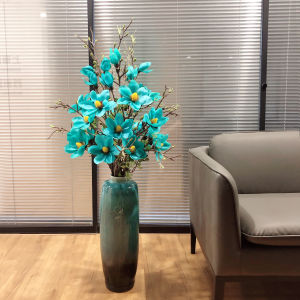 High Quality Large Magnolia Artificial Flower Standing in a Vase for Living Room Decoration Chinese Style Hand Feeling