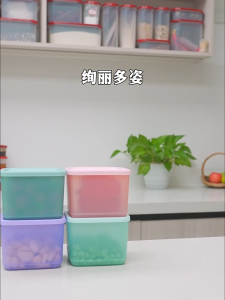 Tupperware 1L Square Food Storage Container Set Airtight Freezer Fridge Kitchen Organizer BPA-Free Box Keep Fresh (4 Pcs)