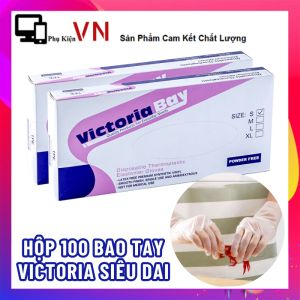 Hộp 100 Găng Tay Nấu Ăn Victoria Bay Siêu Dai Dùng 1 Lần Chất Liệu TPE Không Mùi Chống Nhăn - Bao Tay Nilon Kháng Khuẩn - Hộp Găng Tay Rút Làm Bếp Dọn Dẹp Vệ Sinh - Bao Tay Làm Bếp