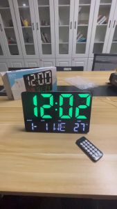 Brifit 11.5in Digital Alarm Clock Multifunctional Remote Control Wall Clock Large Display Calendar Desk Clock with Snooze Temperature Auto Dimming for Bedroom Living Room Office Home Classroom Kids Elderly