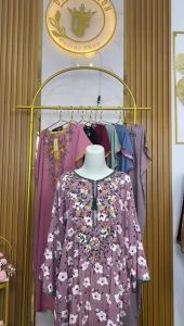 Daster Bordir Farissa Corak Panjang 3/4 Katun Rayon Premium