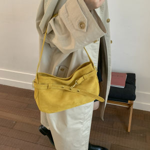 Retro Underarm Bag Luxury Sensation Leisure New 2025 Daily Commute Versatile Tote Bag Women Soft Surface Solid Color